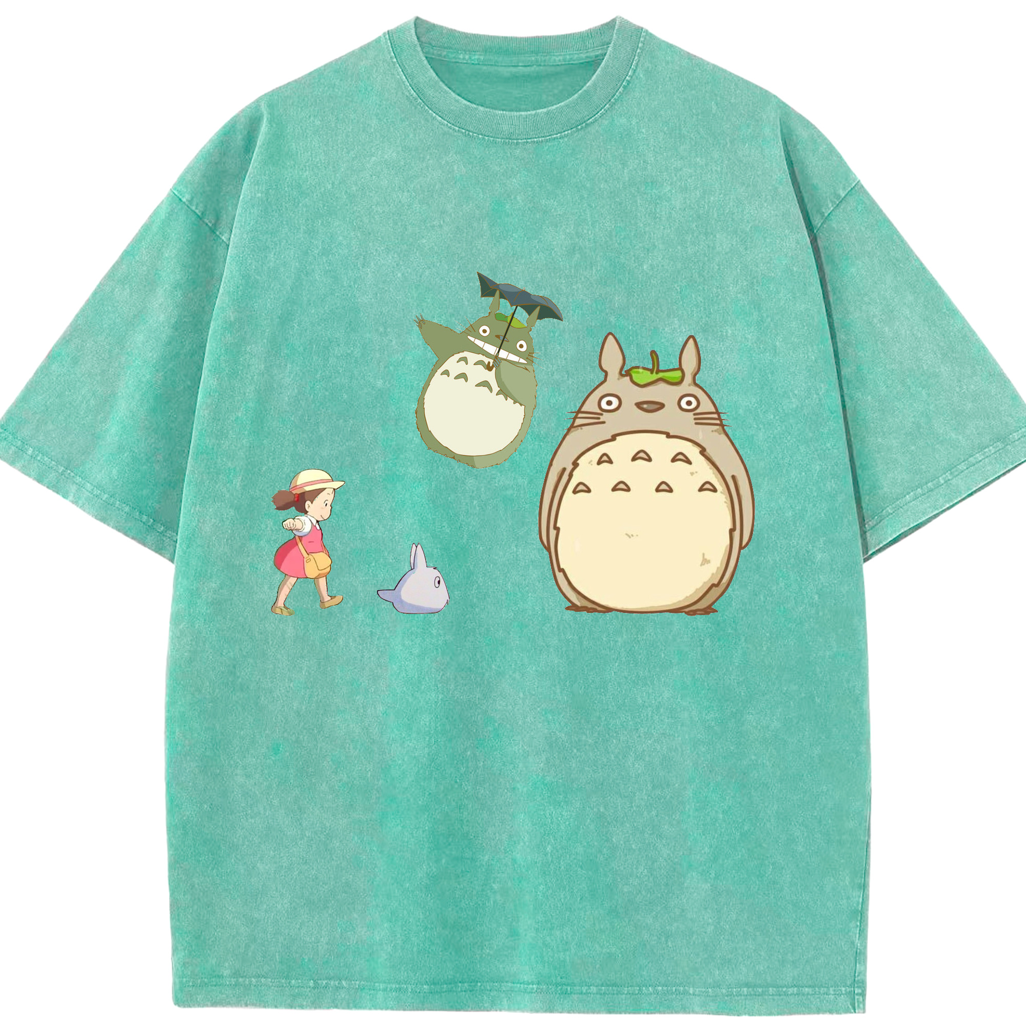 （画像用） となりのトトロ 草壁メイ 草壁サツキ My Neighbor Totoro Satsuki Kusakabe Mei Kusakabe 綿100% ヴィンテージ風 半袖Tシャツ（フロントプリント）
